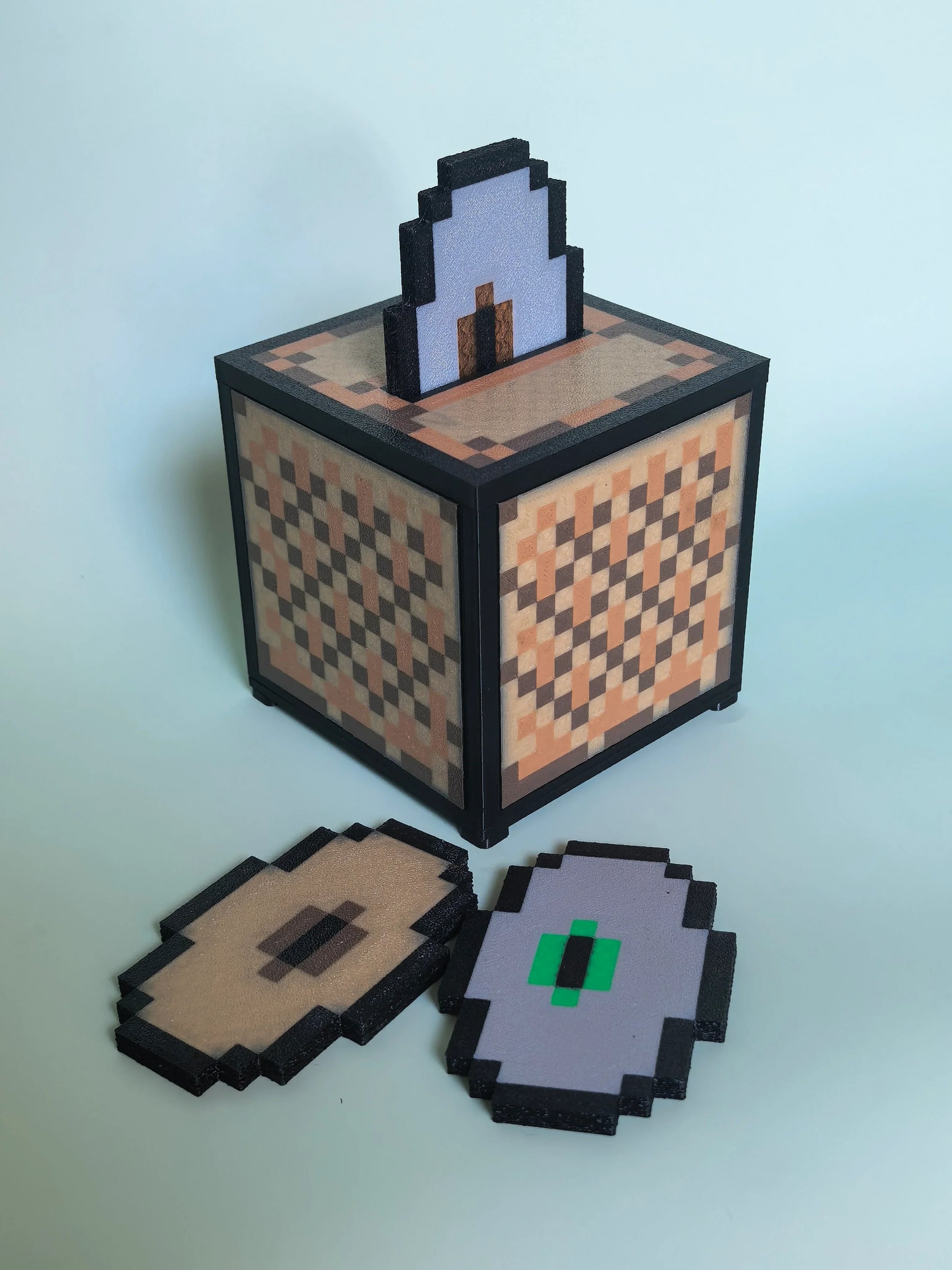 Insert a Music Disc into the real-world Minecraft Jukebox with a single NFC tap — pixel-perfect NFC audio that brings the iconic in-game disc-playing moment to life, no crafting table required.